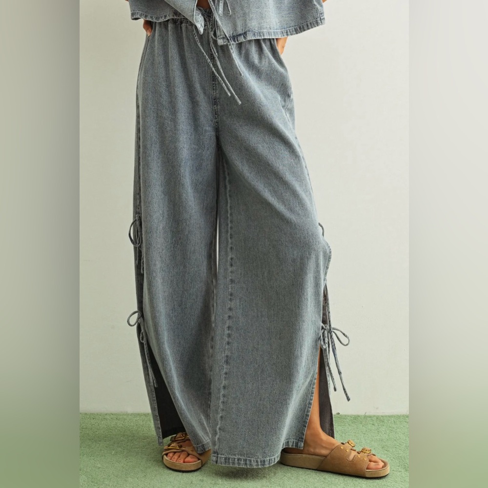 🆕🤍DENIM TIE PANTS (pre order in May)